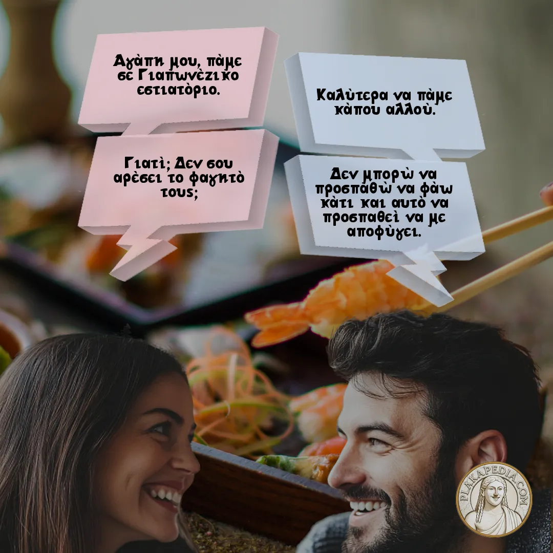 Το ζευγάρι και το γιαπωνέζικο εστιατόριο.