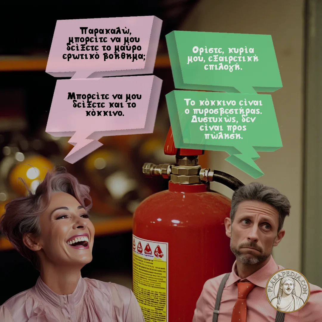 Η καθώς πρέπει κυρία και ο πυροσβεστήρας.