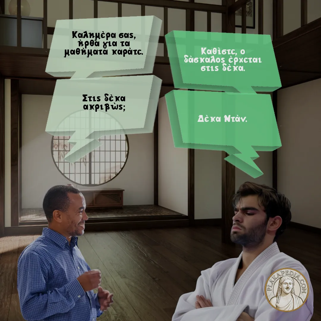 Ο μαθητής και ο δάσκαλος καράτε.