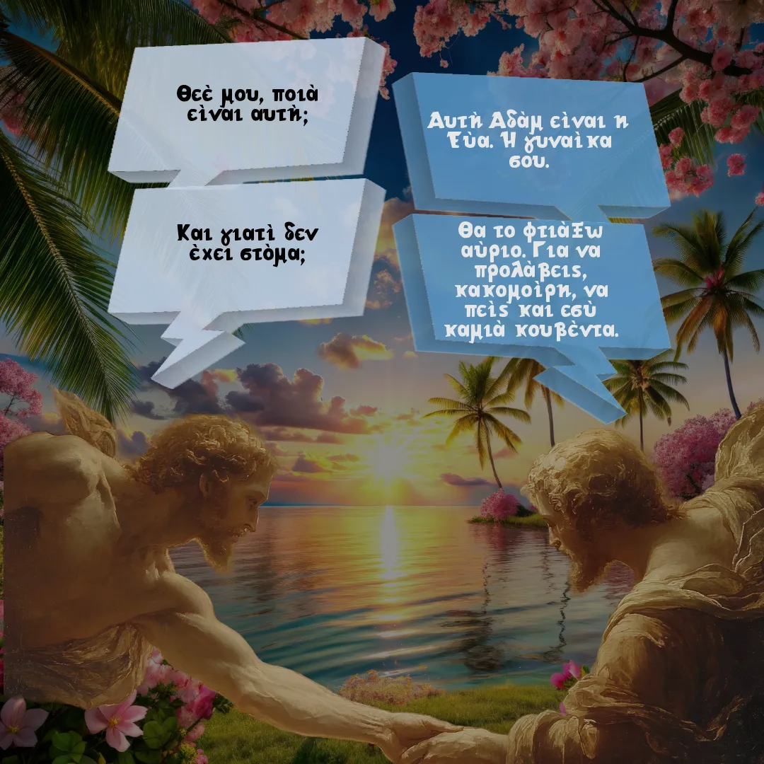 Ο Θεός, ο Αδάμ και η Εύα.